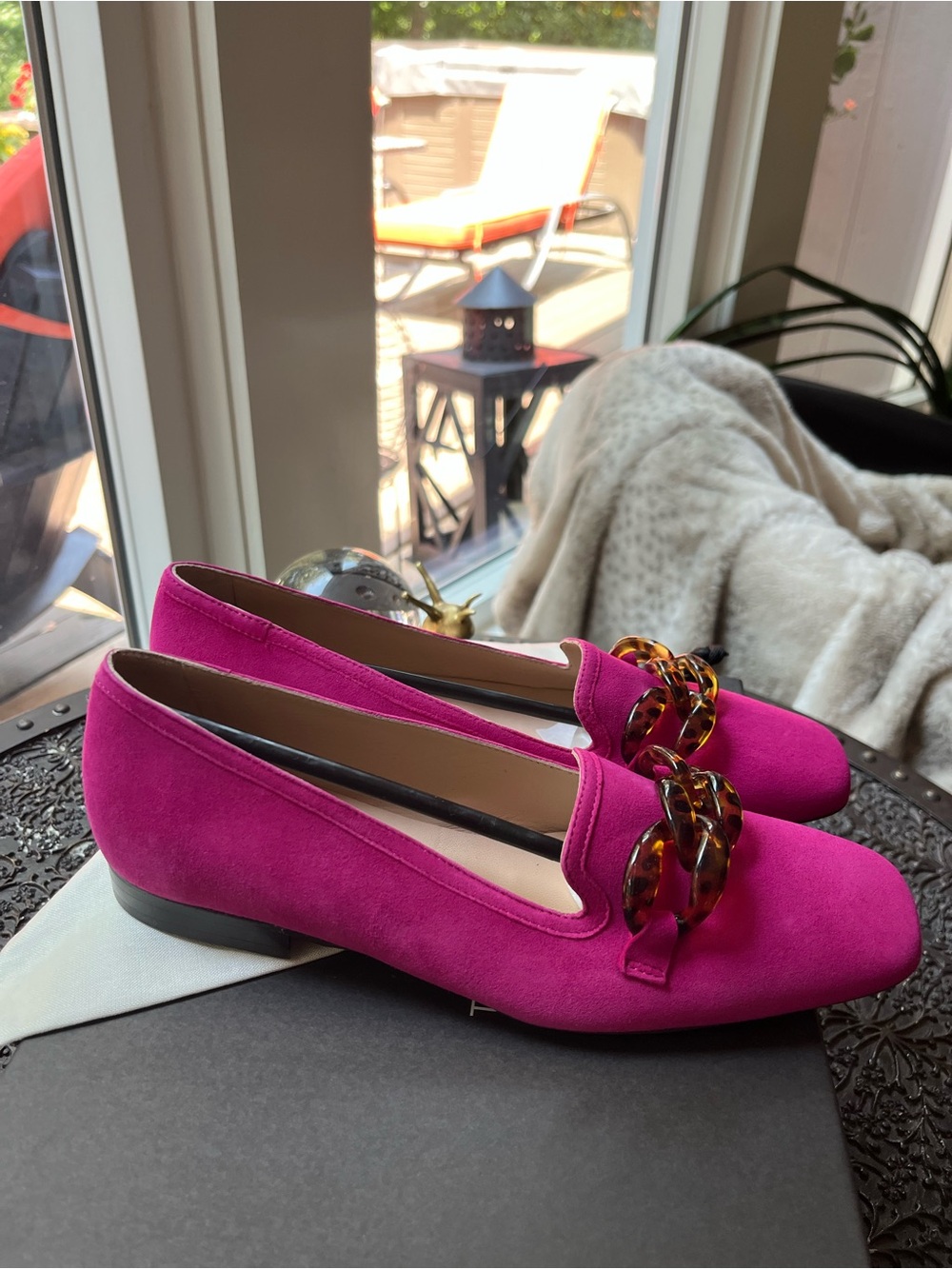 TUCKERNUCK LILY TORT LINK LOAFERS IN FUCHSIA 6